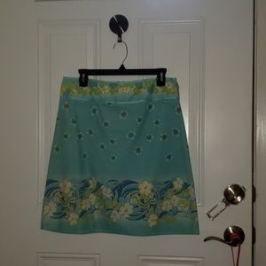 Knee length cotton floral skirt